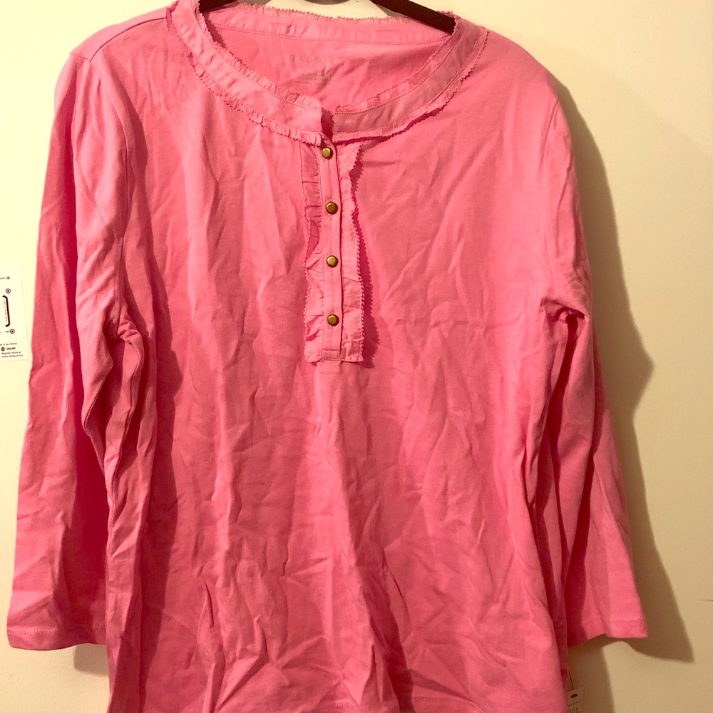 Talbots pink long sleeve Henley